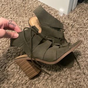 New Green lace up sandals